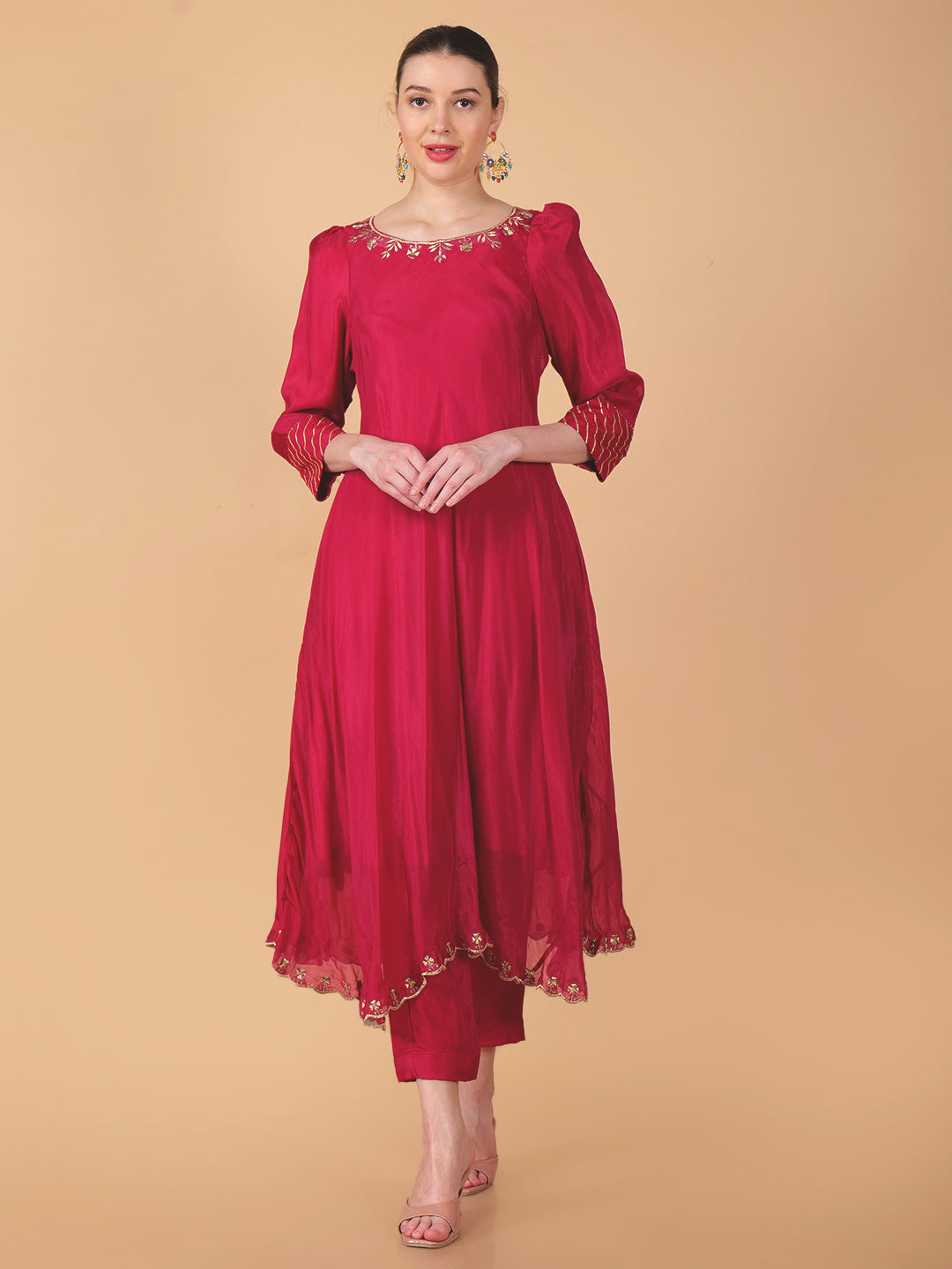 Suique Hot Pink Anarkali Dress