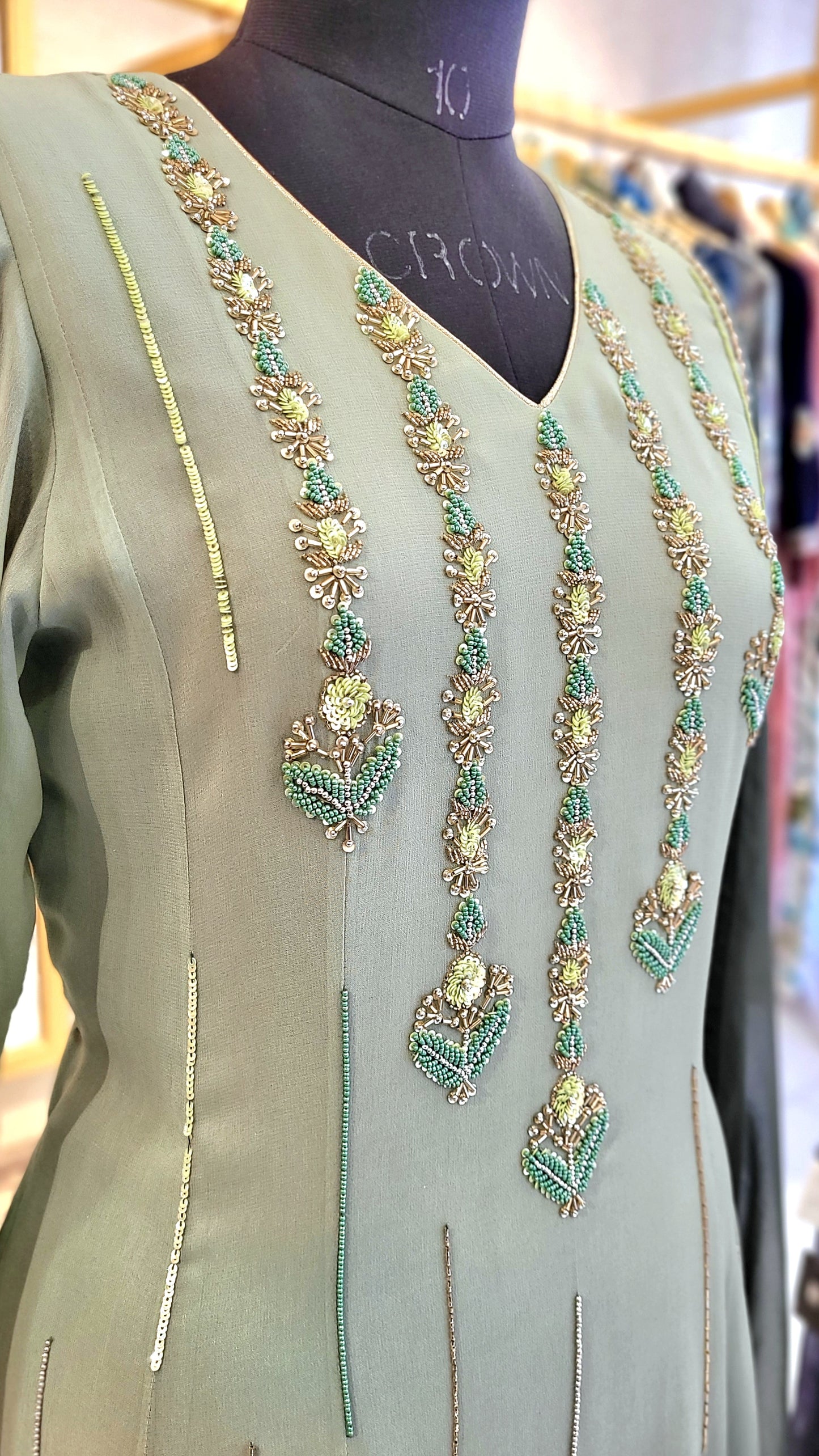 Suique Sea Green Embellished Anarkali Set
