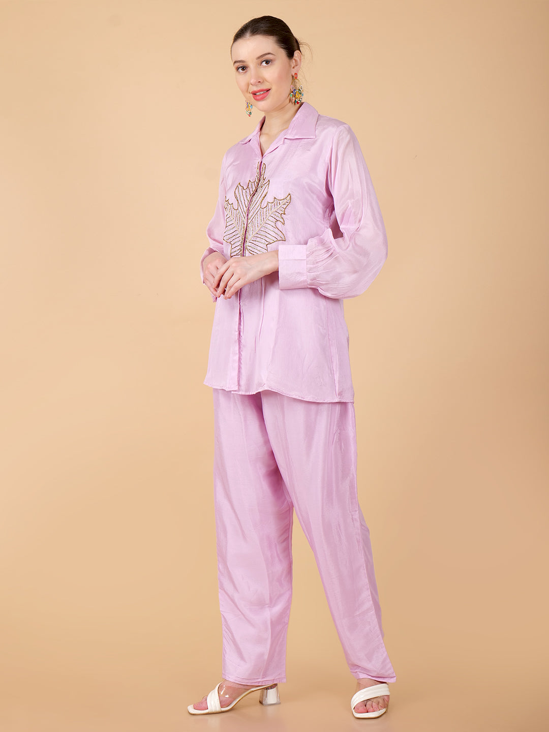 Suique Soft Pink Chinon Co-ord Set