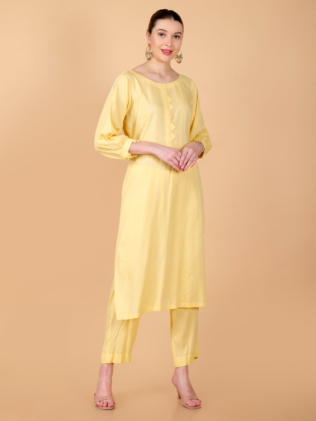 Suique Lemon Yellow Kurta Set