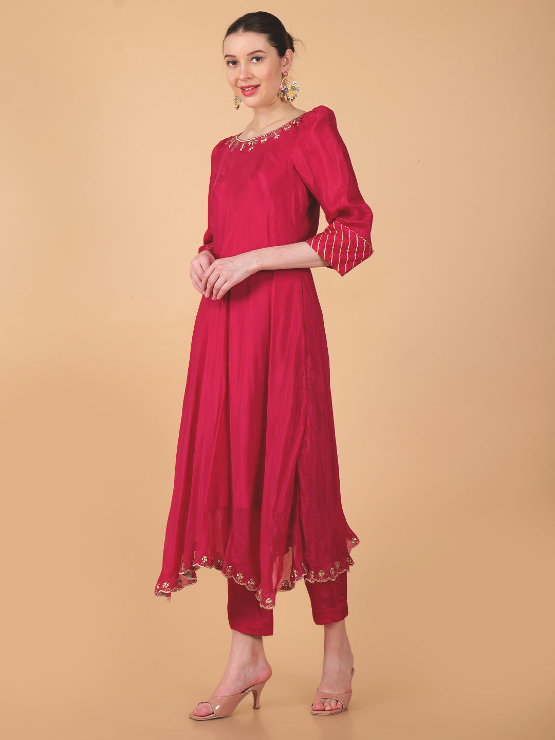 Suique Hot Pink Anarkali Dress