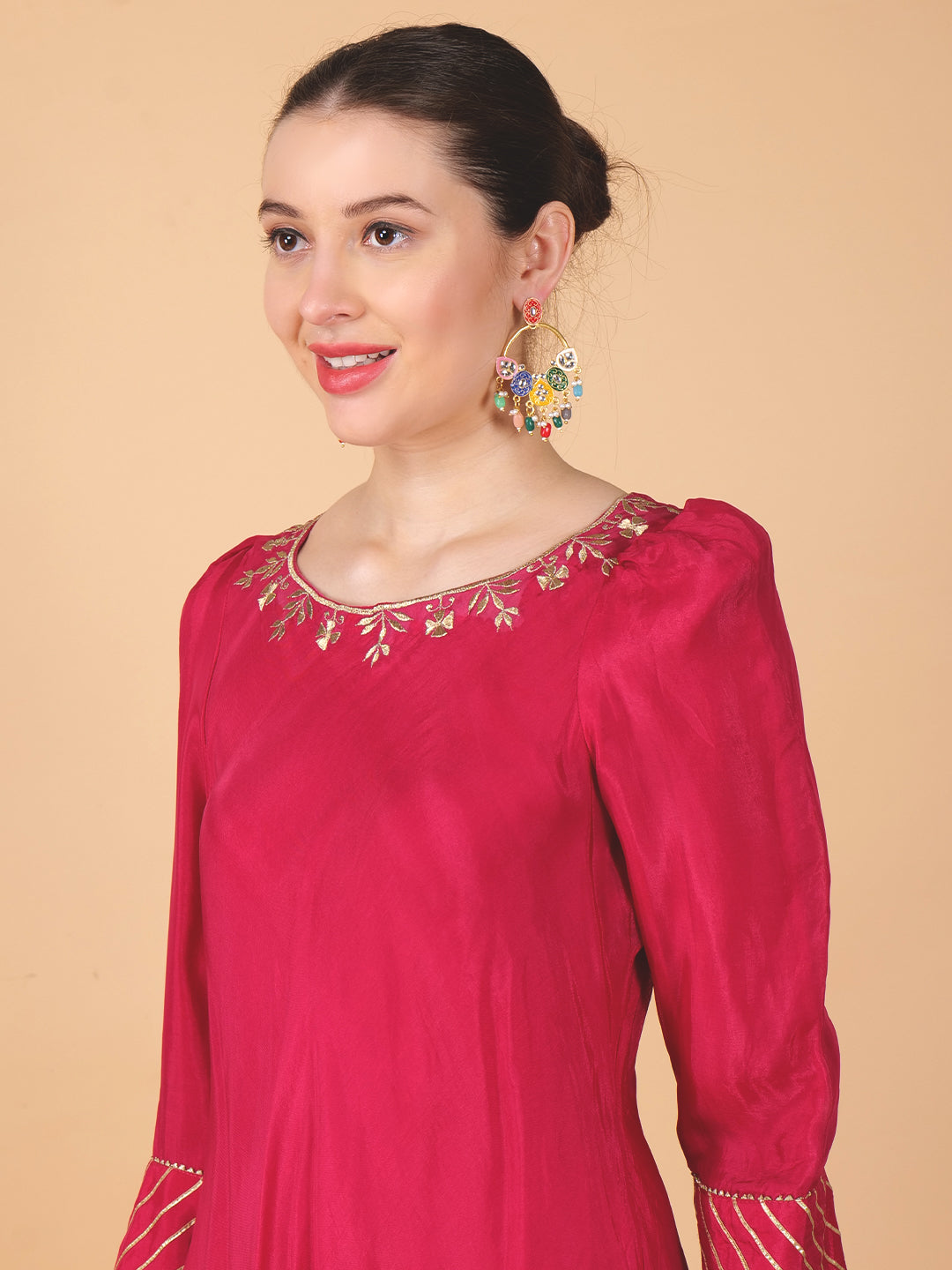 Suique Hot Pink Anarkali Dress