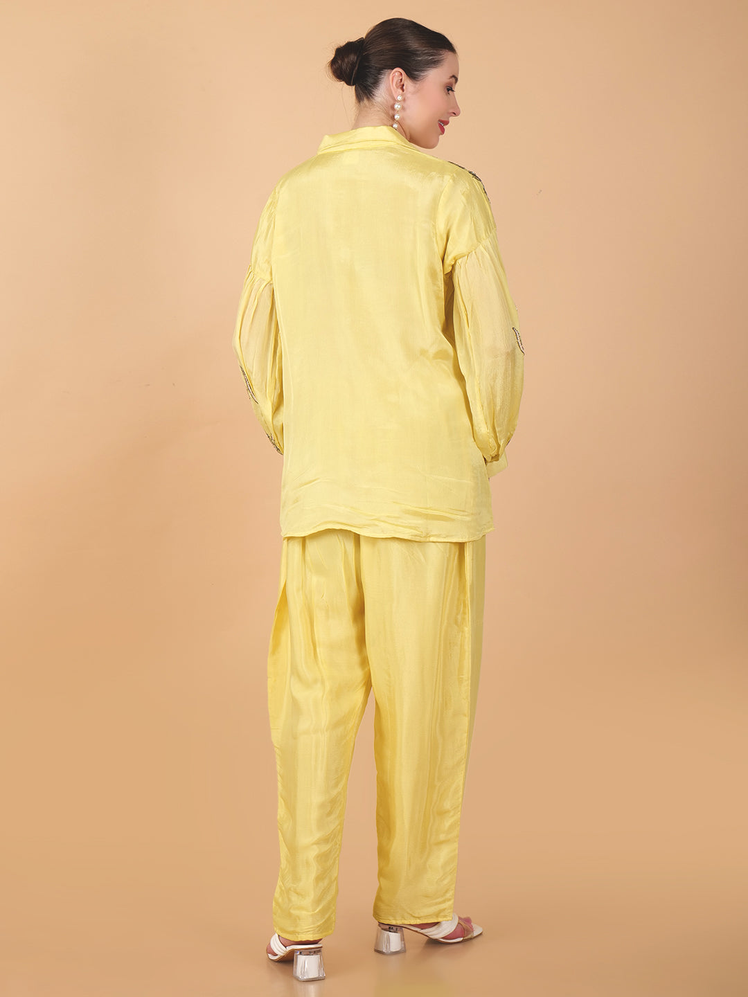 Suique Yellow Embellished Co-ord Set