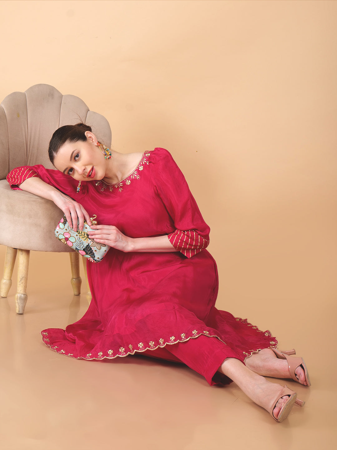 Suique Hot Pink Anarkali Dress
