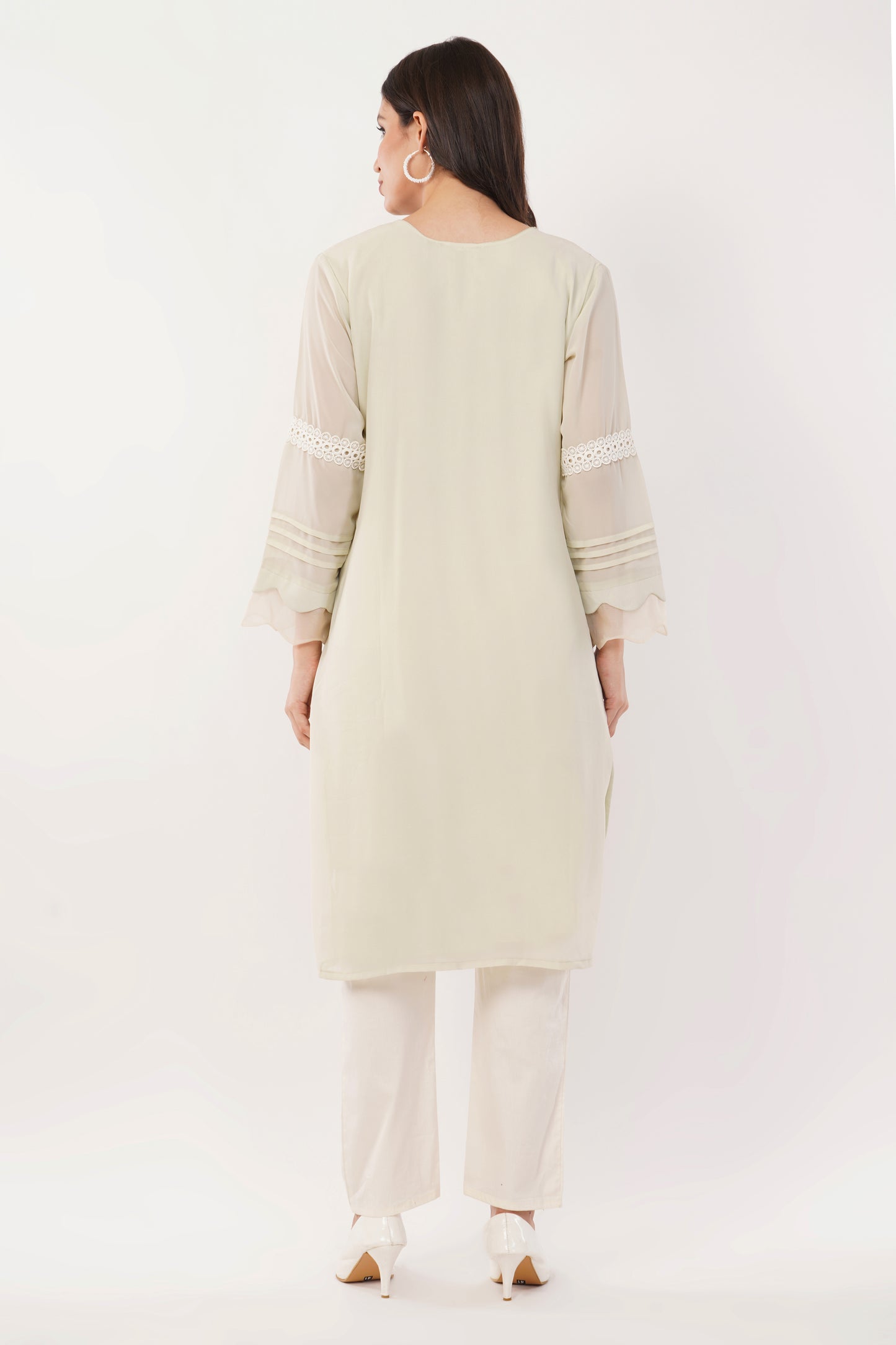 Suique Hand-Embellished Mint Suit Set