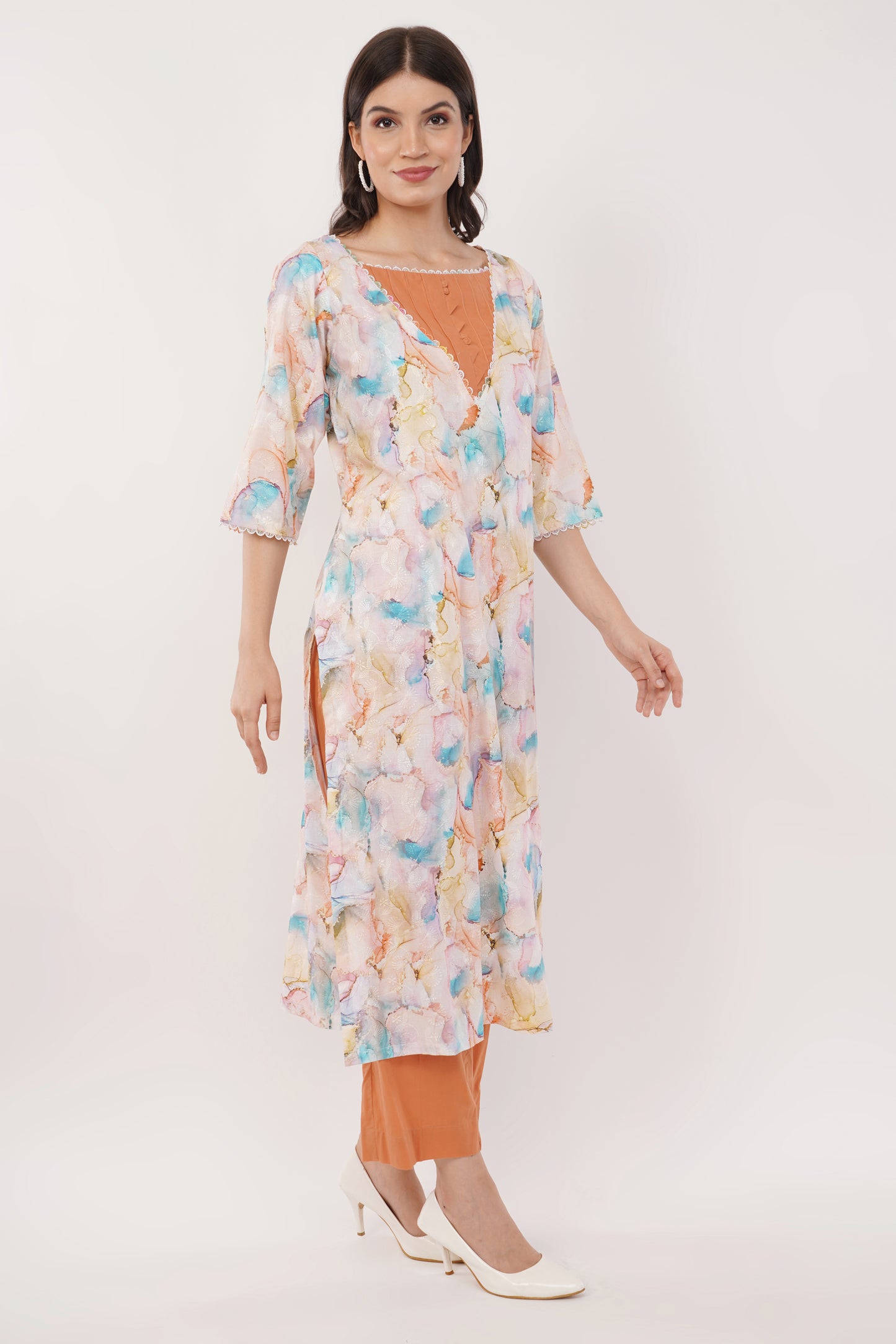 Suique Watercolor Floral Kurta Set