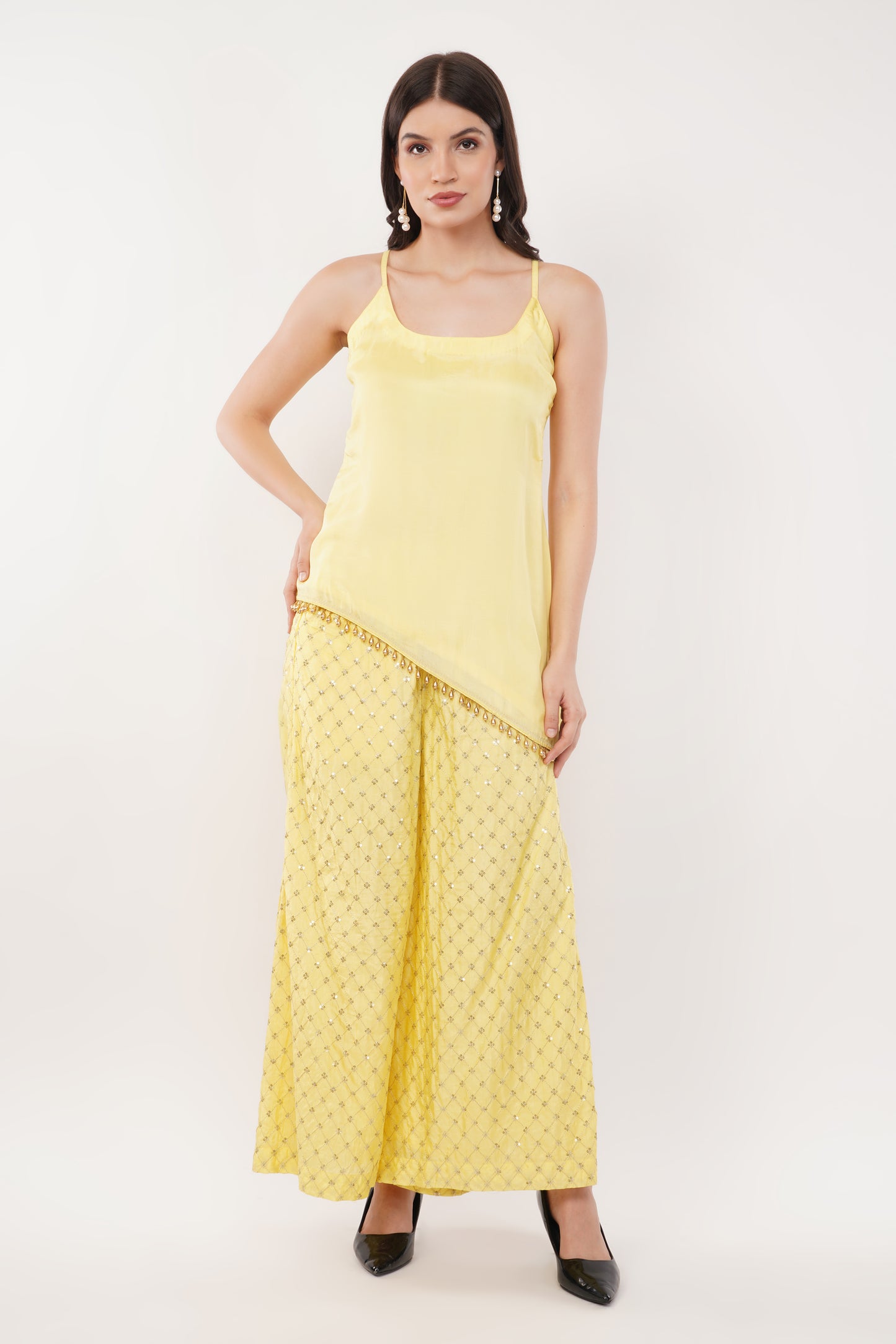 Suique Lemon Zest Palazzo Set