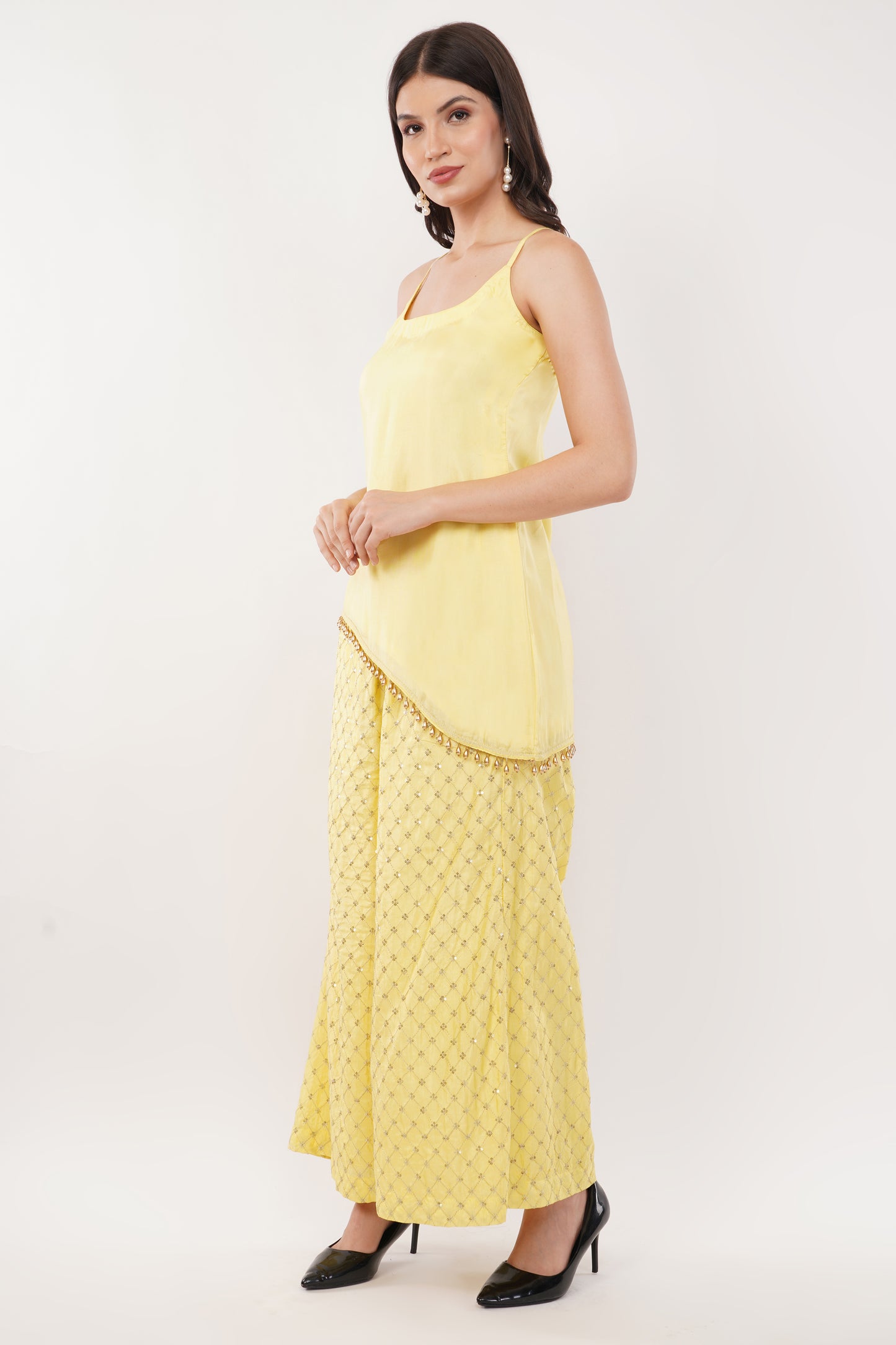 Suique Lemon Zest Palazzo Set