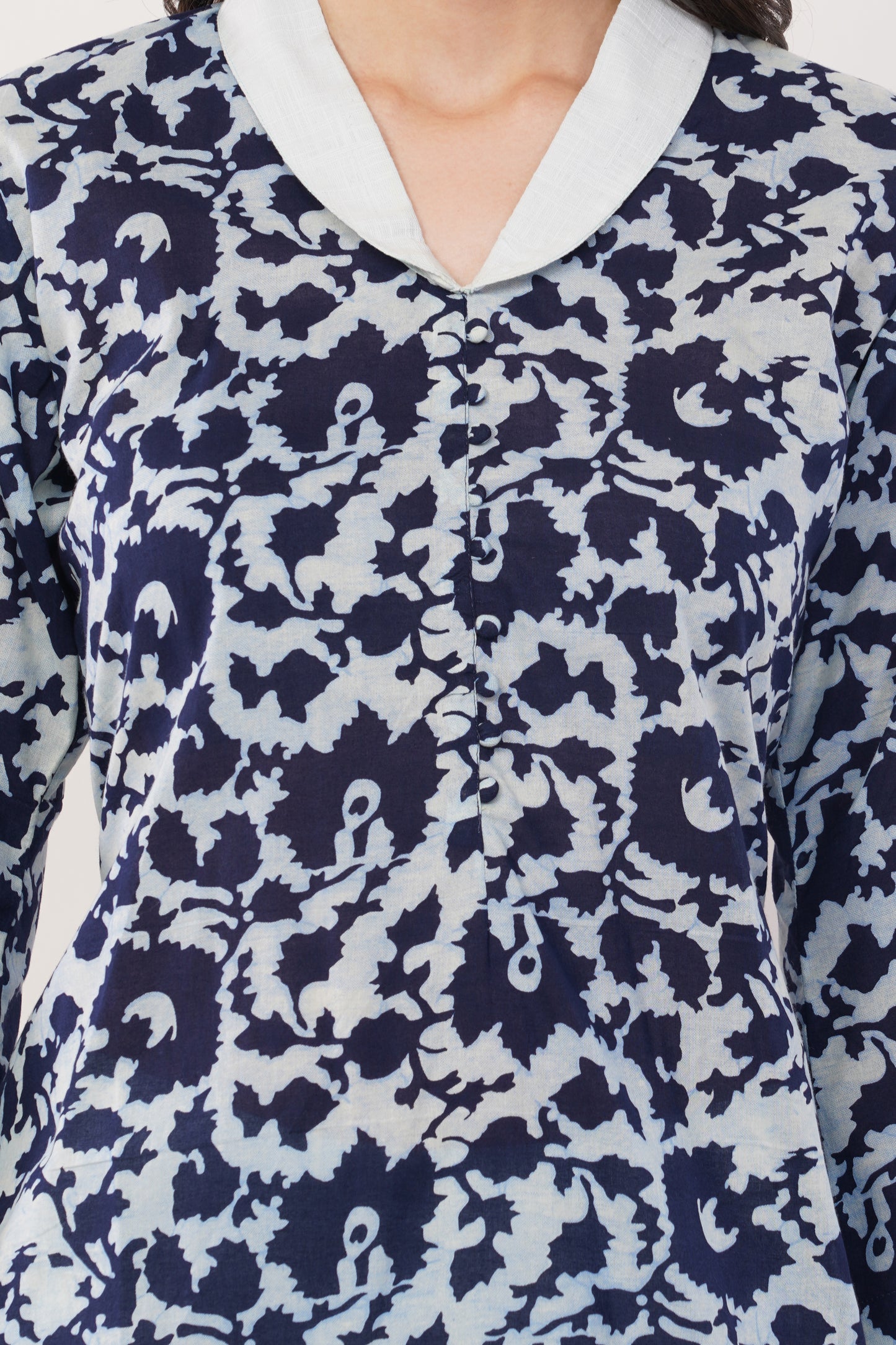 Suique Mystic Navy Floral Print Suit set
