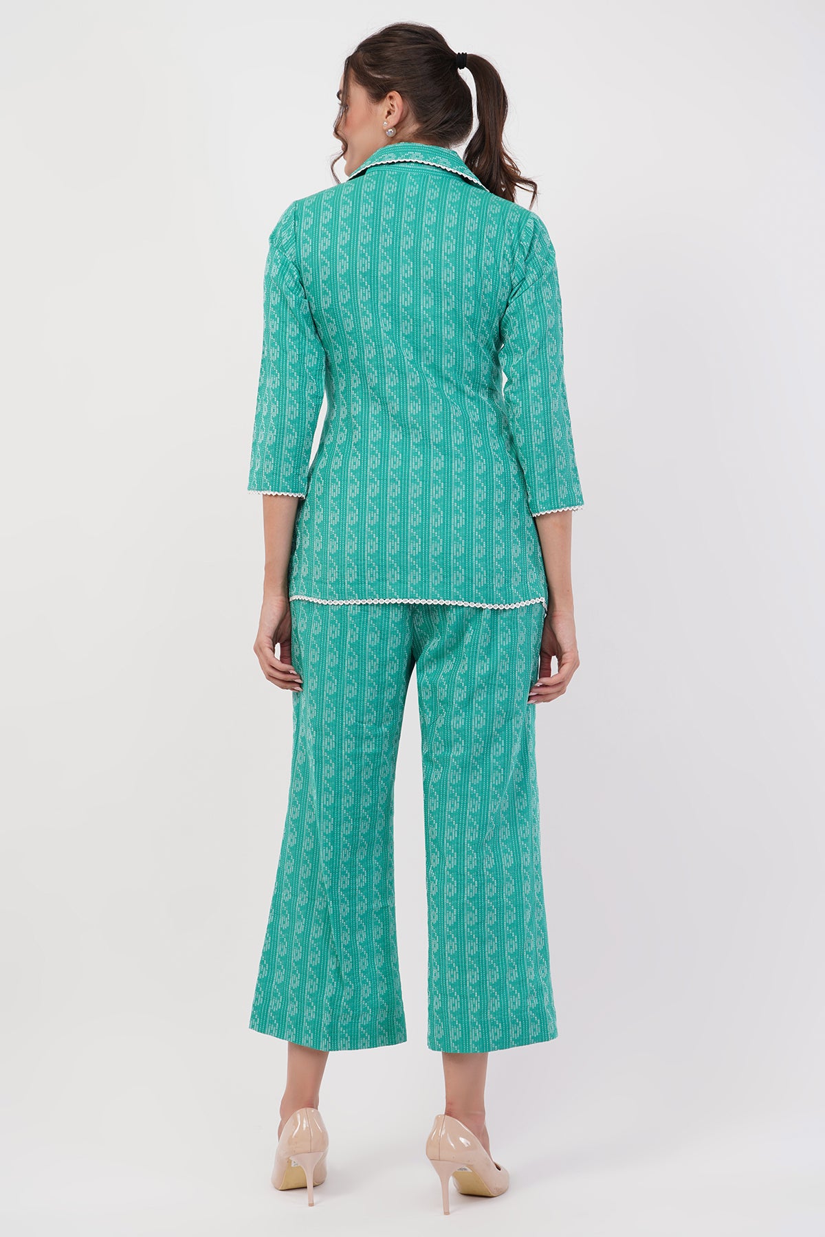 Suique Vibrant Teal Printed Co-ord Set