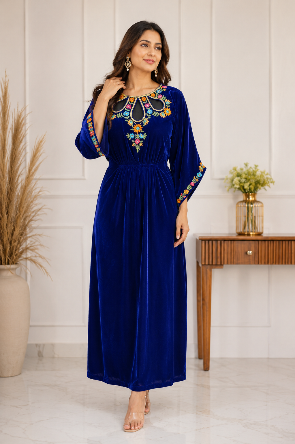 Suique Royal Blue Velvet Dress