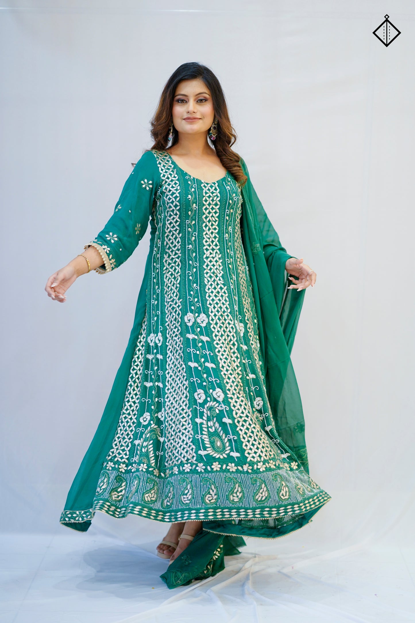 Suique Emerald Green Anarkali Set