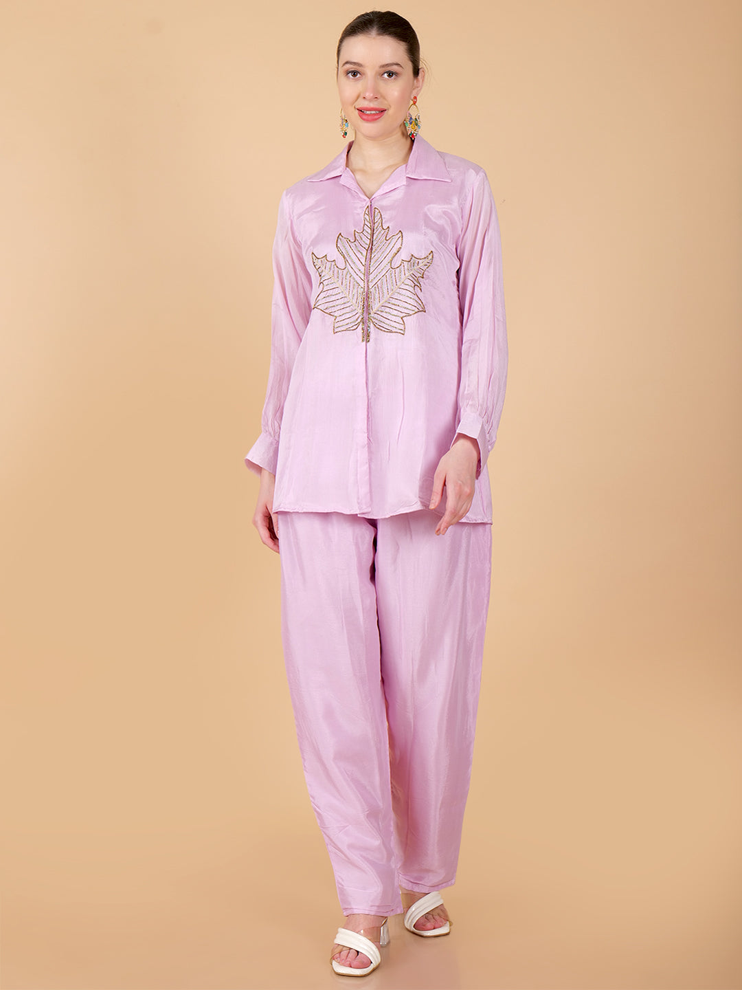 Suique Soft Pink Chinon Co-ord Set