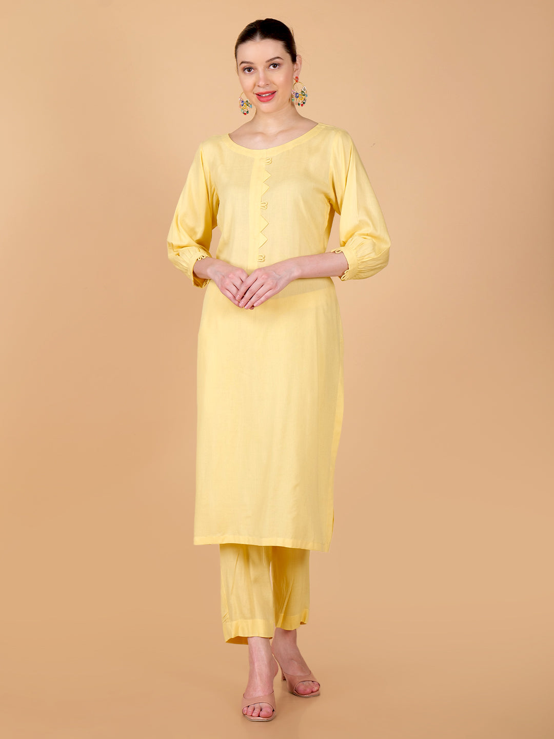 Suique Lemon Yellow Kurta Set