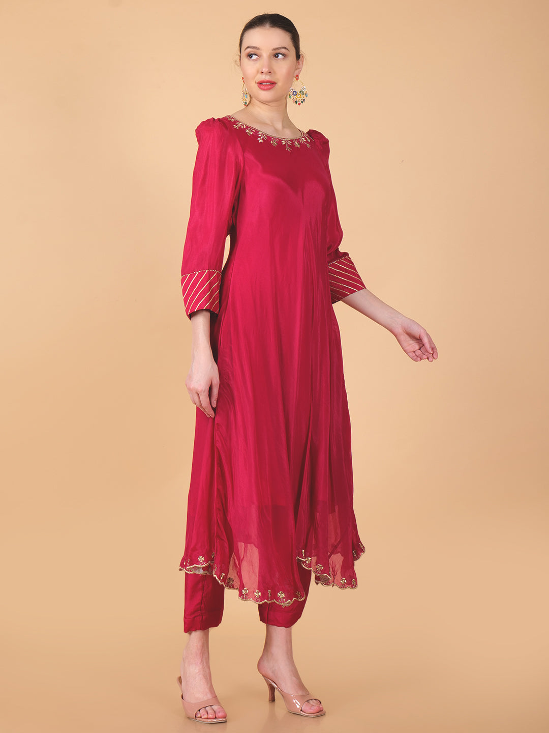 Suique Hot Pink Anarkali Dress