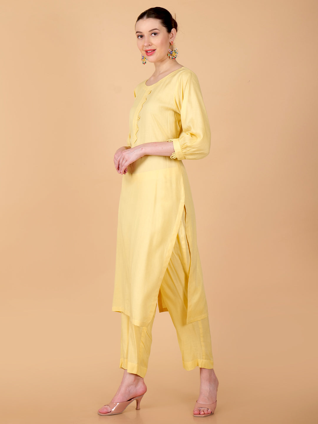 Suique Lemon Yellow Kurta Set