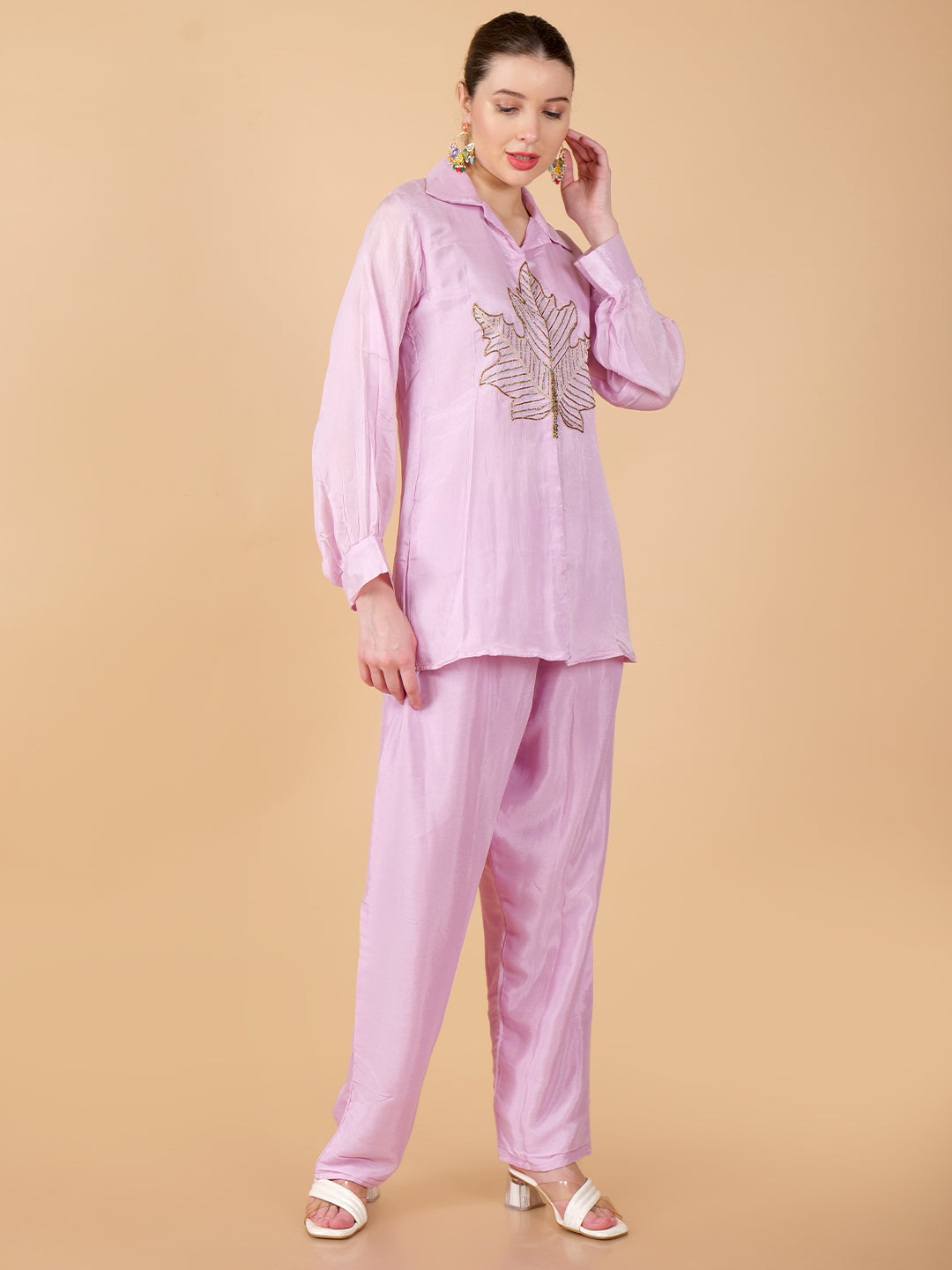 Suique Soft Pink Chinon Co-ord Set