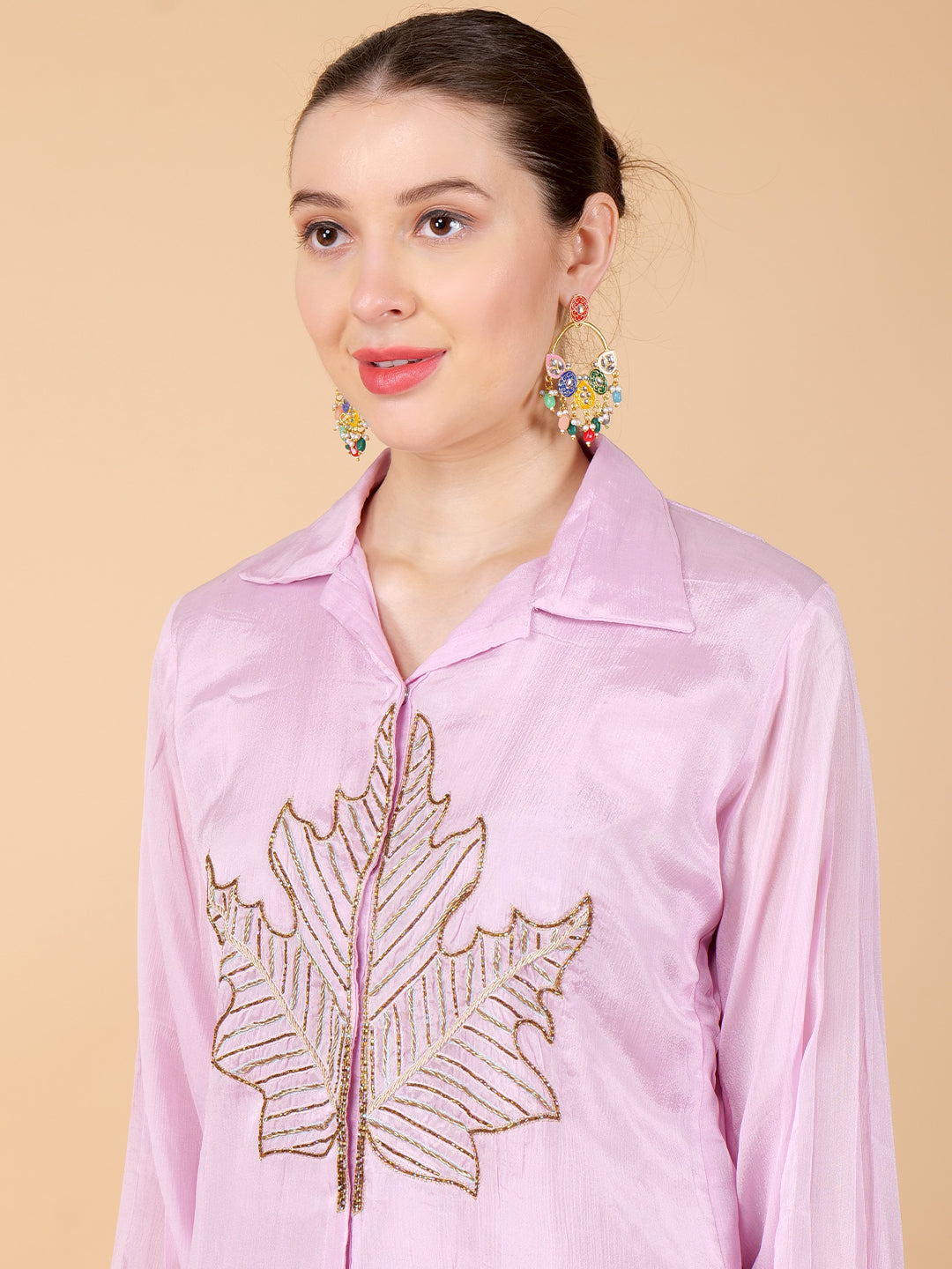 Suique Soft Pink Chinon Co-ord Set