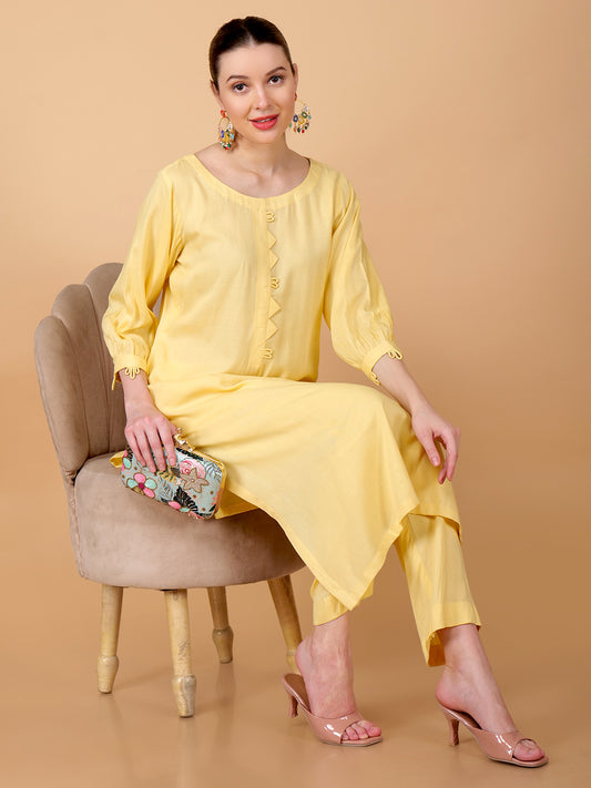 Suique Lemon Yellow Kurta Set
