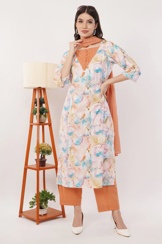 Suique Watercolor Floral Kurta Set