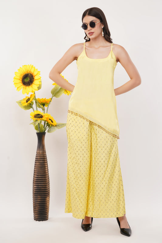 Suique Lemon Zest Palazzo Set