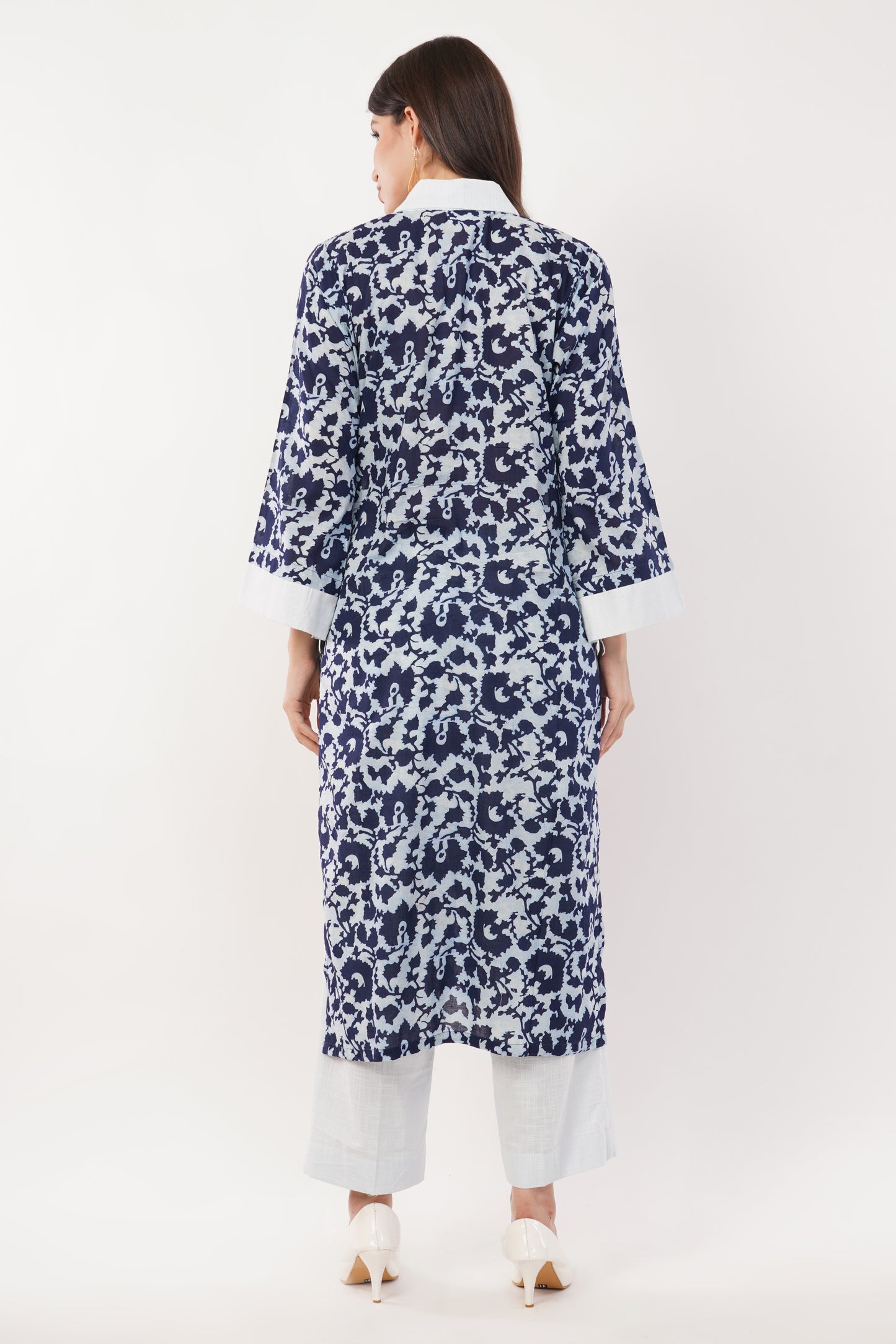 Suique Mystic Navy Floral Print Suit set