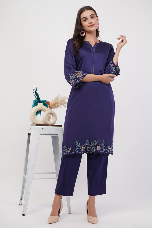 Suique Navy Blue Kurta set