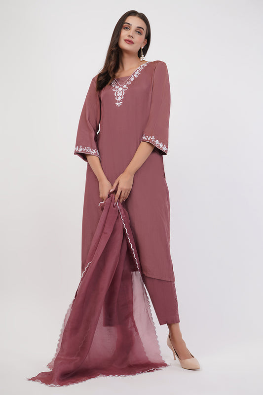 Suique Dusty Rose Suit Set