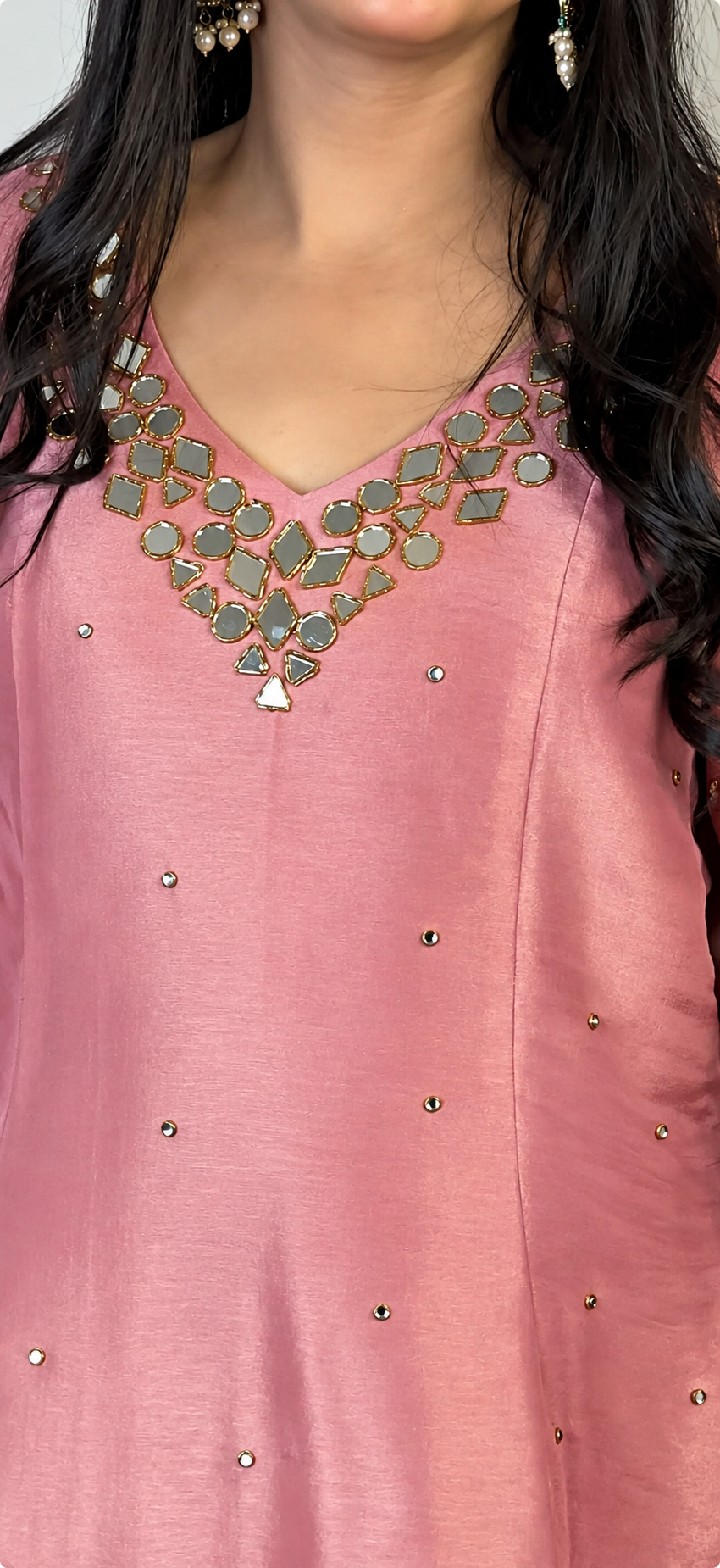 Blush Gulab – Mirror Work Flared sharara Set