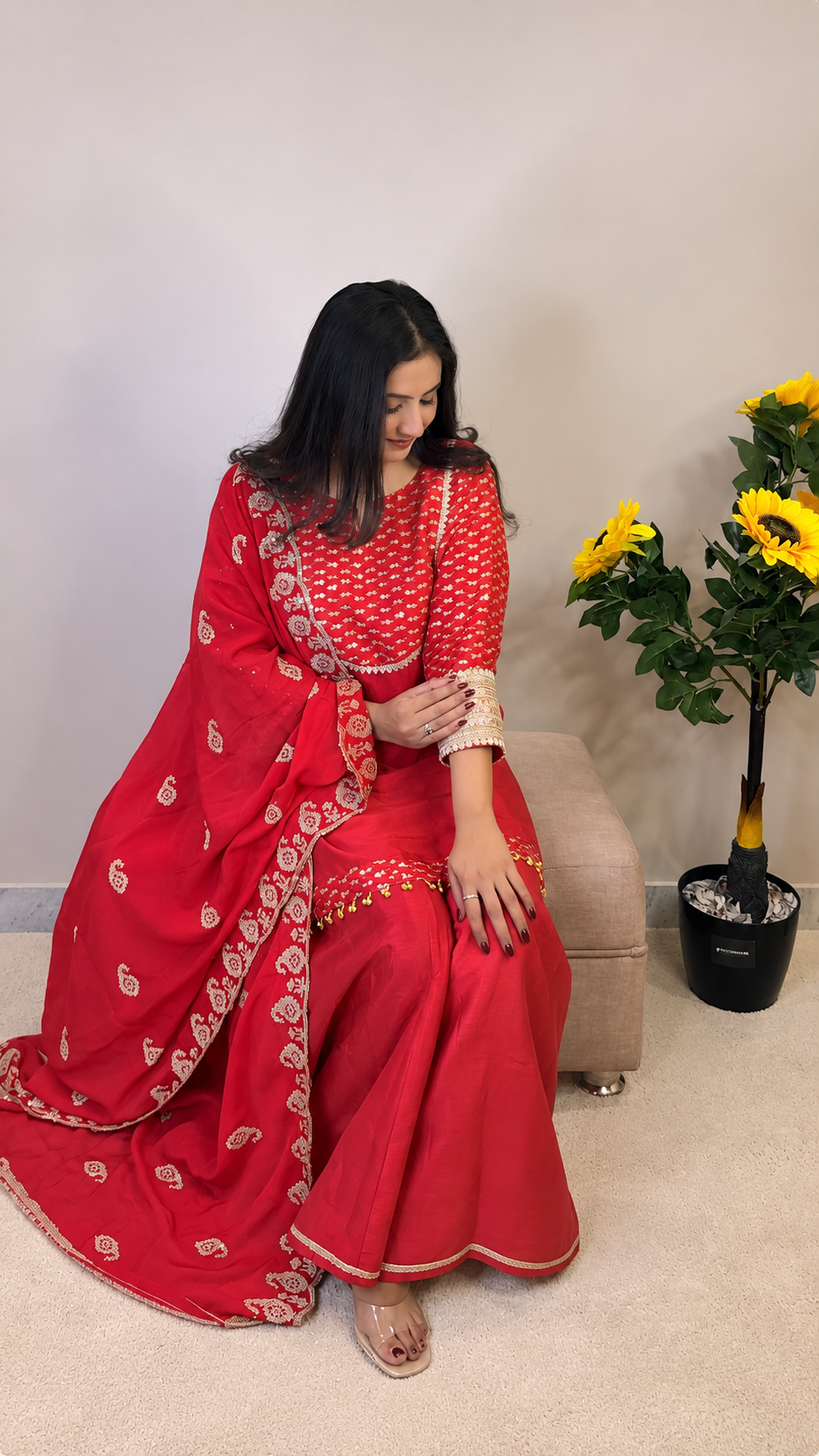 Crimson Red – Sharara Set