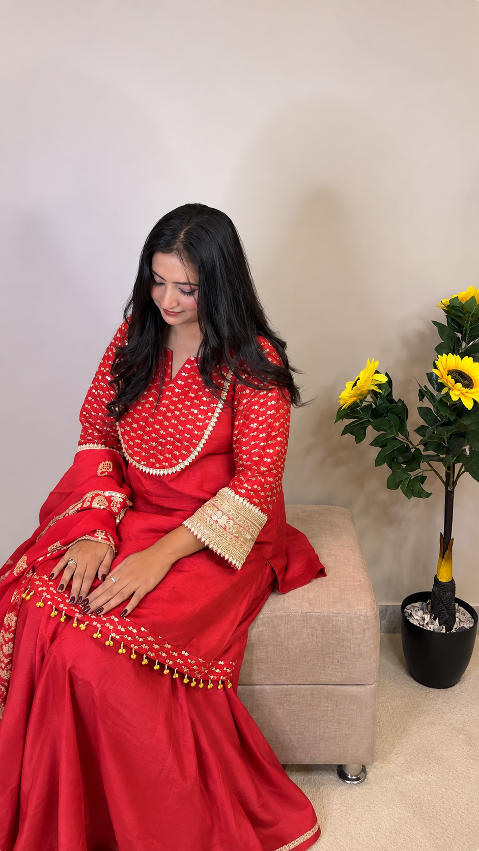 Crimson Red – Sharara Set