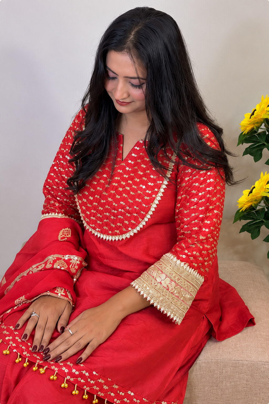 Crimson Red – Sharara Set