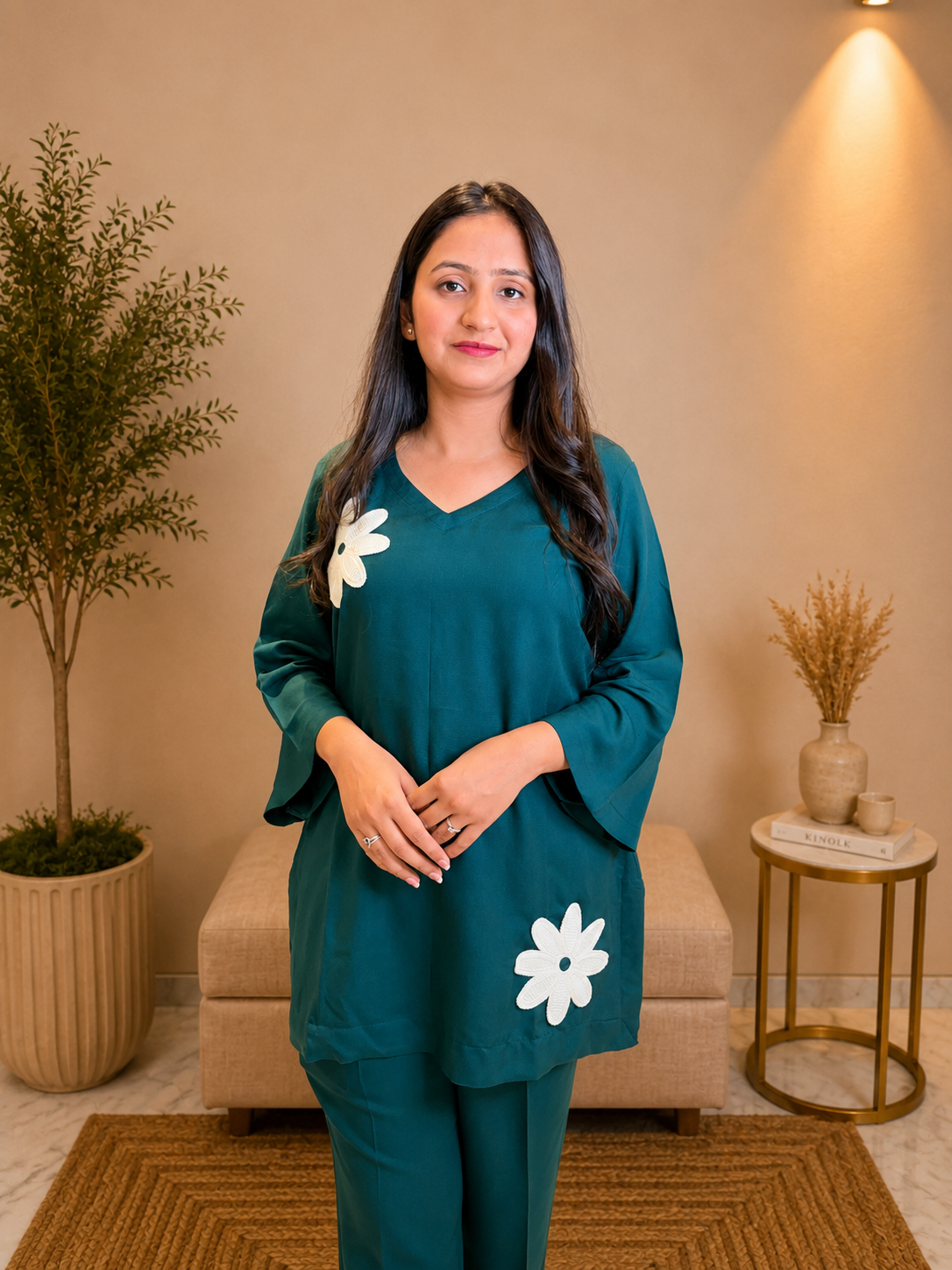 Bottle Green Daisy Co-ord Set
