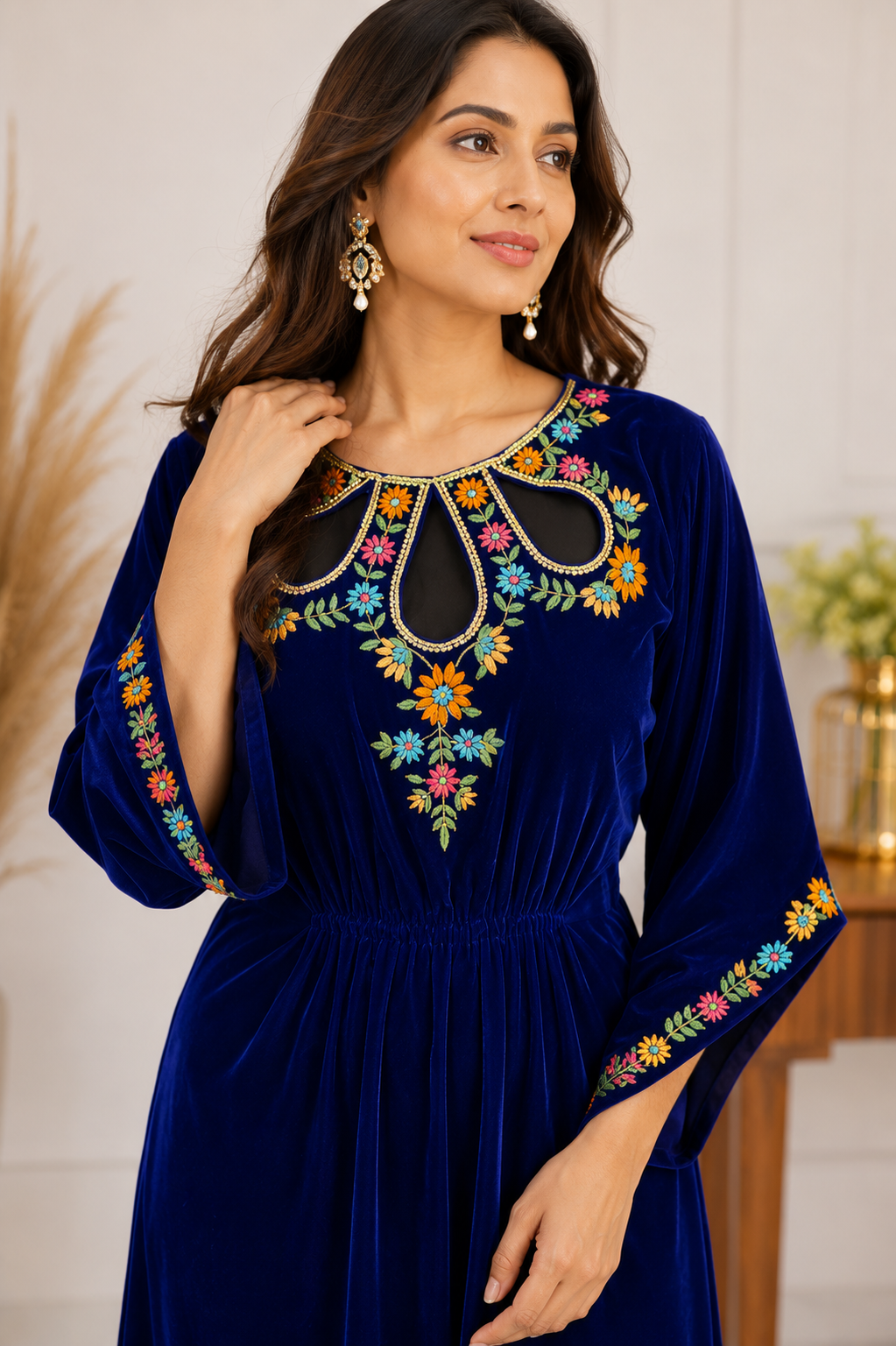Suique Royal Blue Velvet Dress