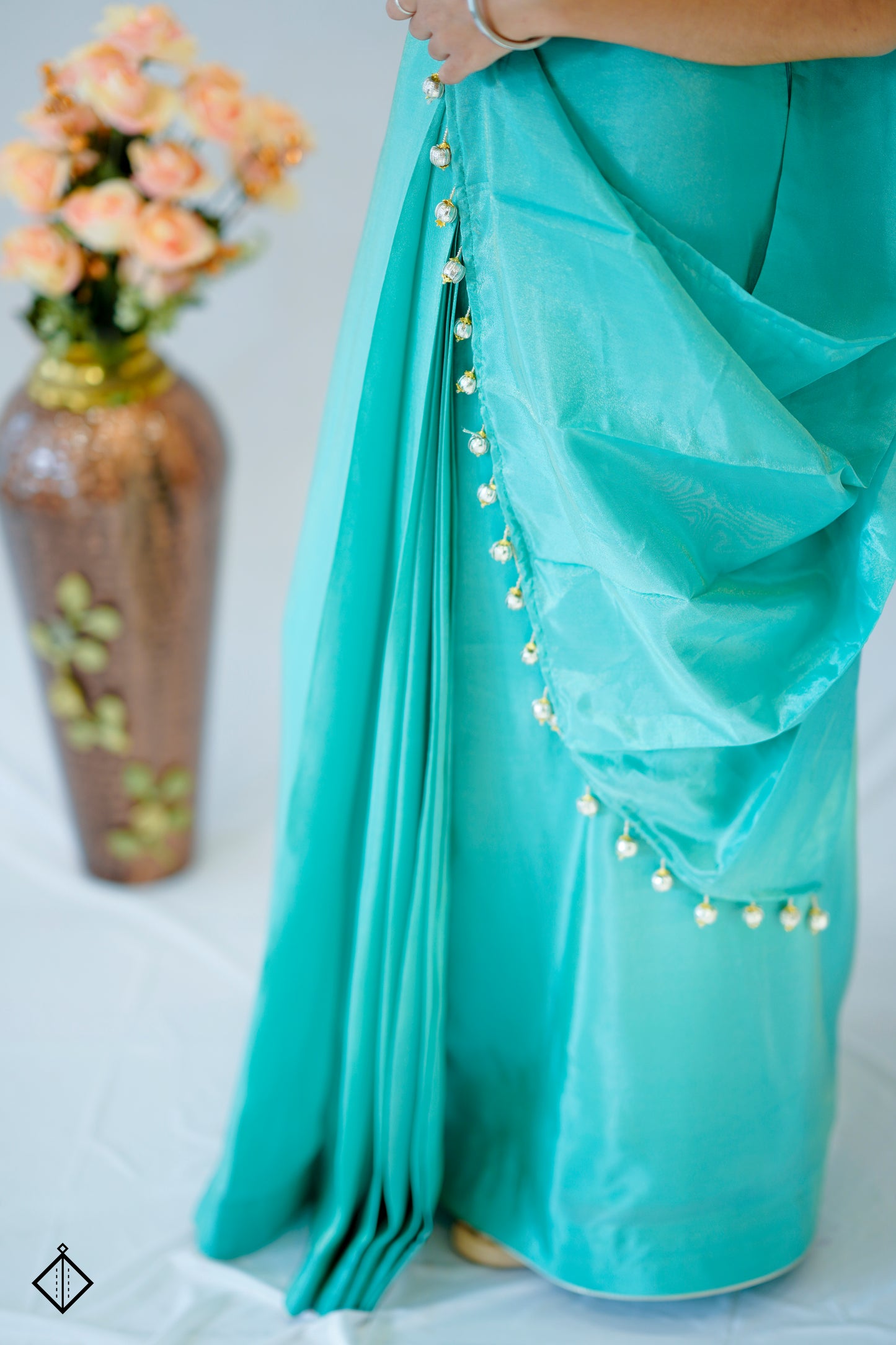 Suique Aquamarine Elegance Saree cum Gown