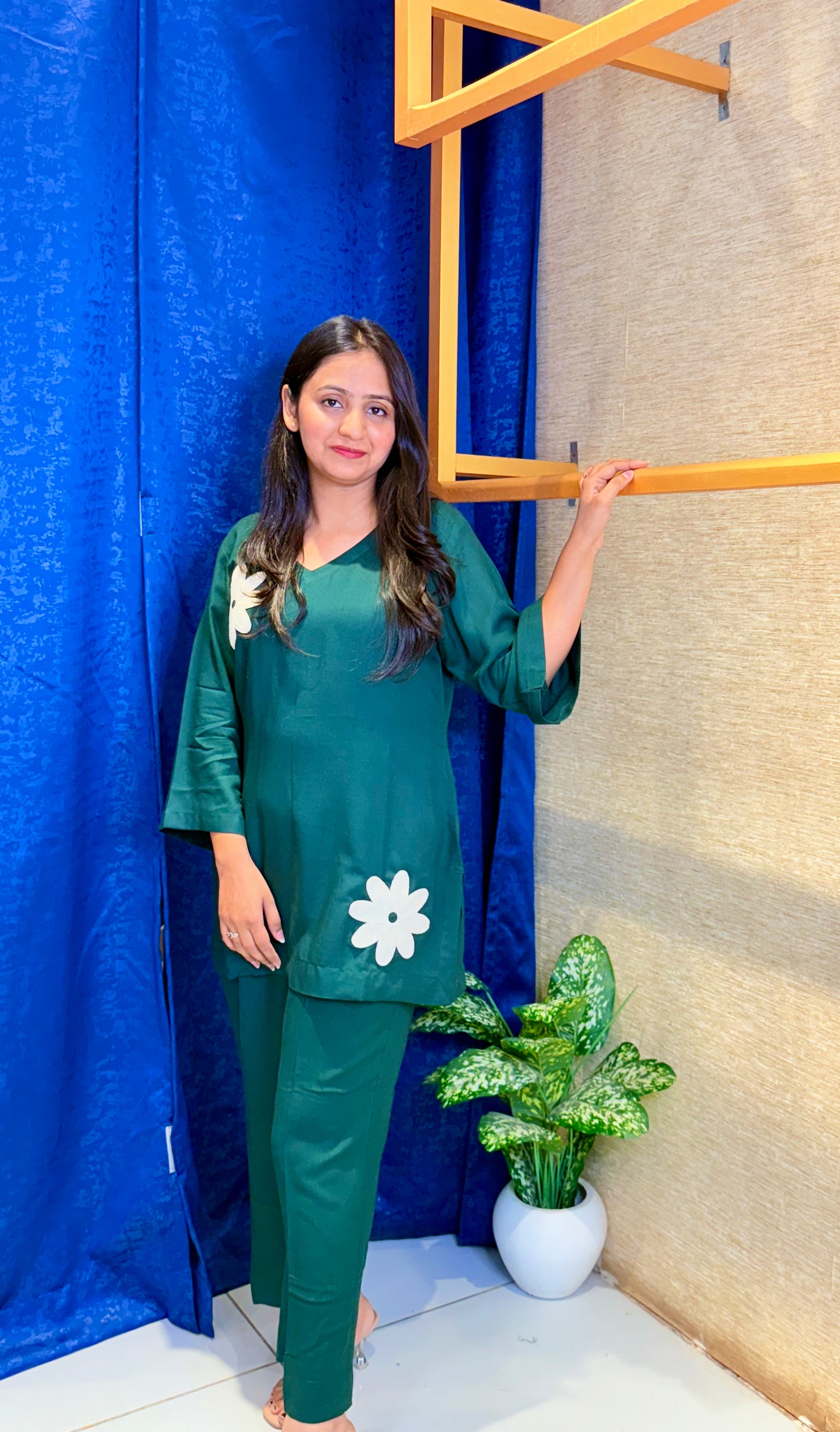 Emerald Green Daisy Co-ord Set – Effortless Everyday Style