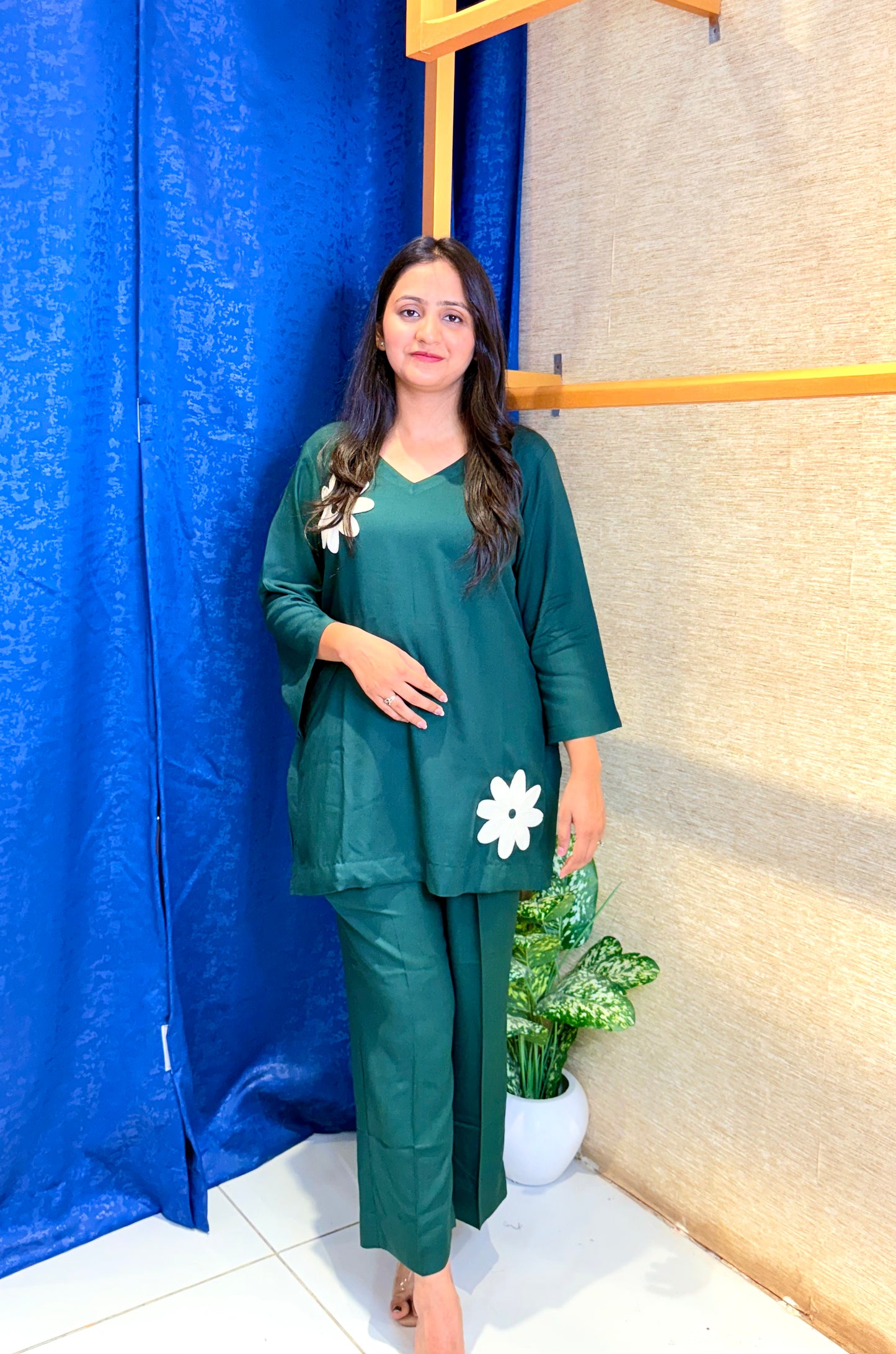 Emerald Green Daisy Co-ord Set – Effortless Everyday Style