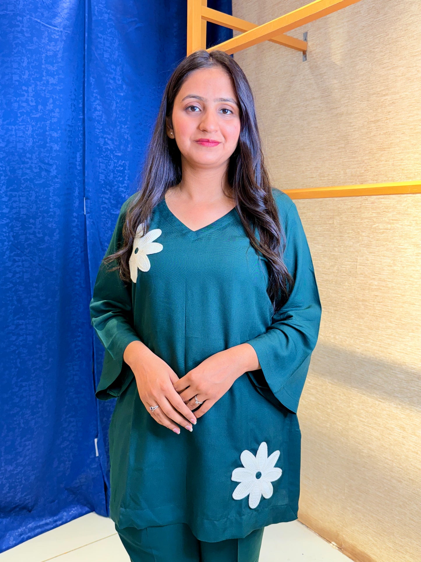 Emerald Green Daisy Co-ord Set – Effortless Everyday Style