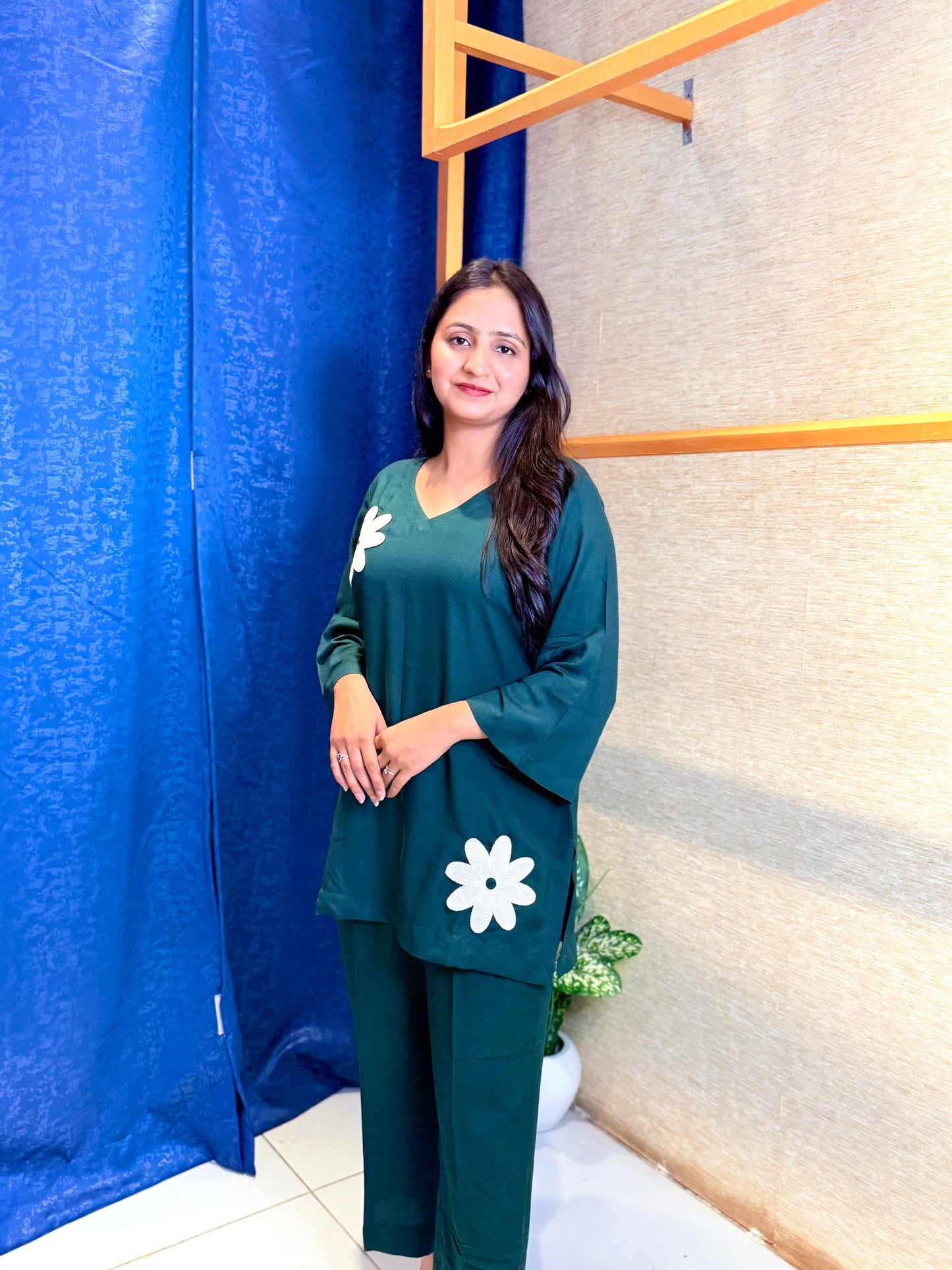 Emerald Green Daisy Co-ord Set – Effortless Everyday Style