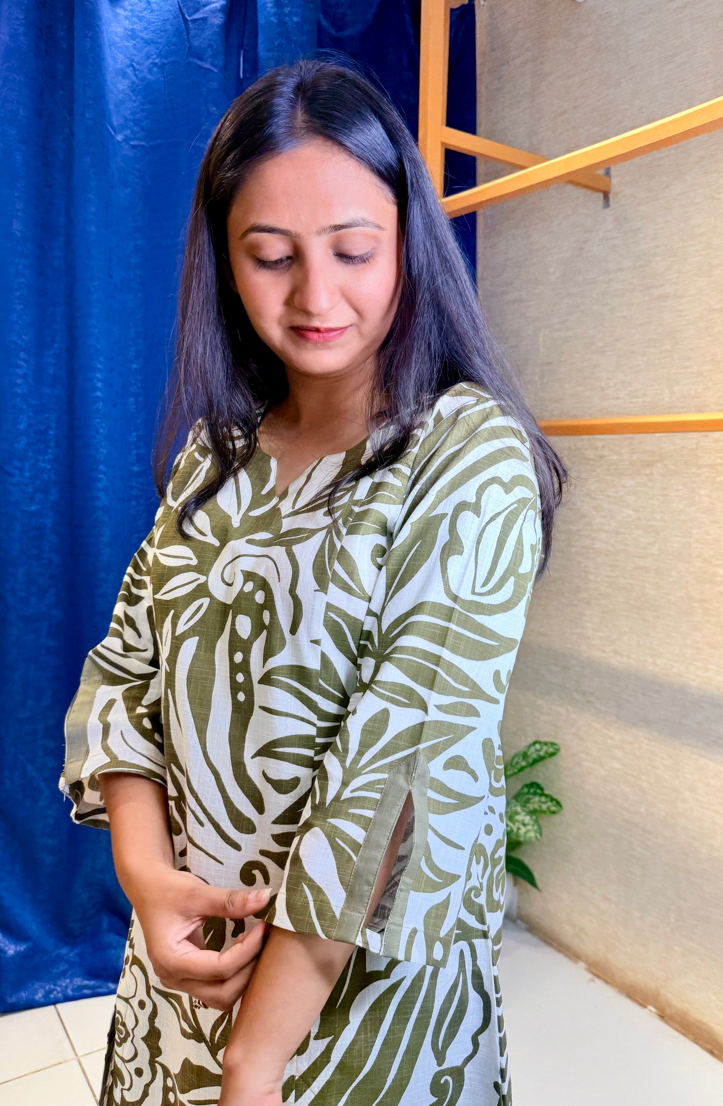 Olive Botanical Cotton Coord Set
