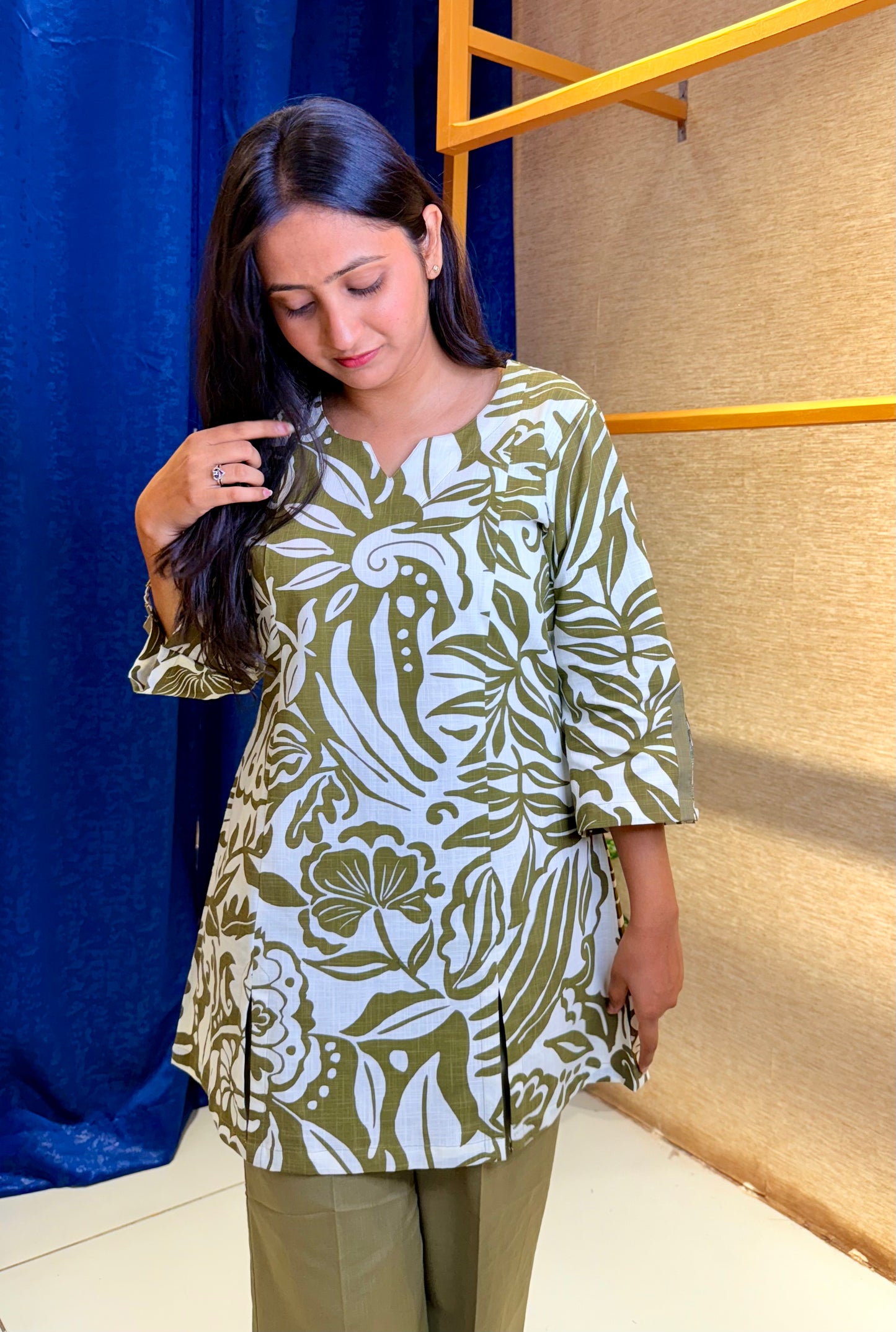Olive Botanical Cotton Coord Set