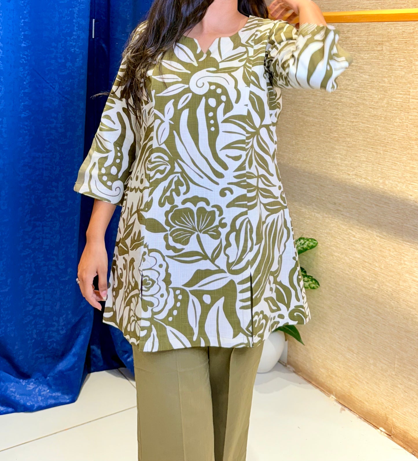 Olive Botanical Cotton Coord Set