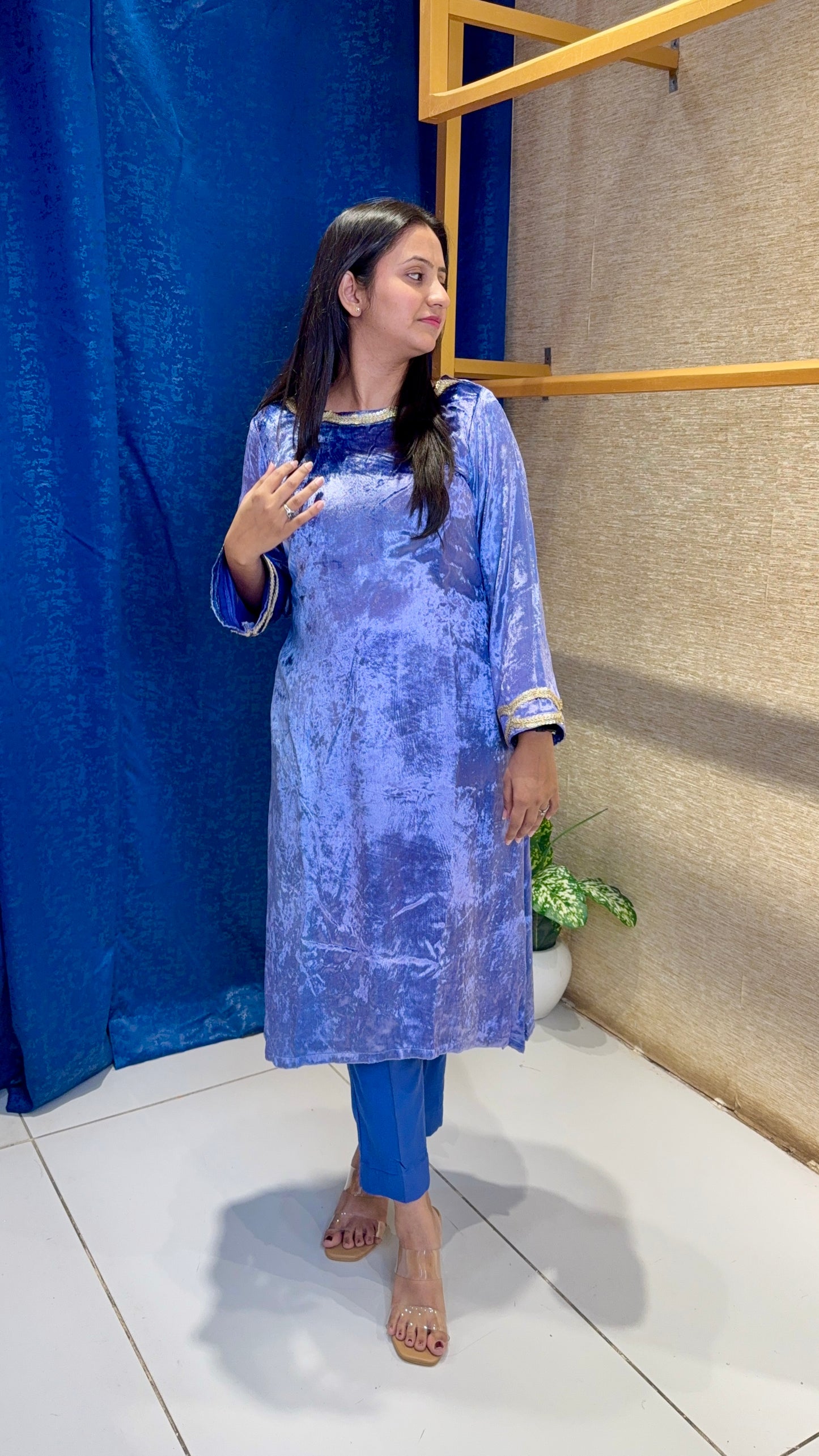 Lavender Luxe Velvet Kurta Set