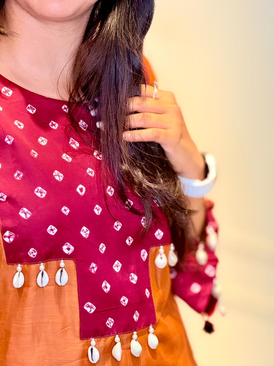 Rust Orange Mul - Mul cotton Kurta Set